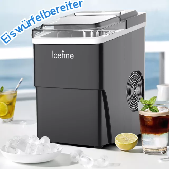 Neu Eiswürfelmaschine 2L Eiswürfelbereiter Schnell Eismaschine Icemaker Schwarz 2