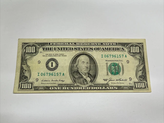 SERIES 1985 US One Hundred Dollar Bill Note $100 ~ Minneapolis ~ I ...