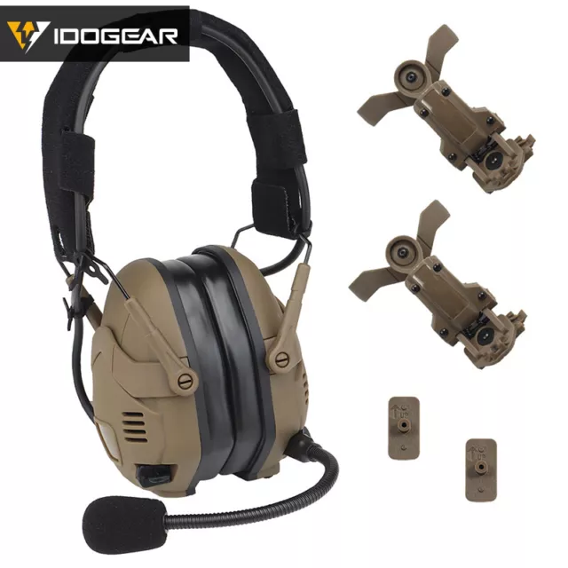 IDOGEAR Casque tactique électronique Bluetooth Cache-oreilles pour Noise Reduct 2