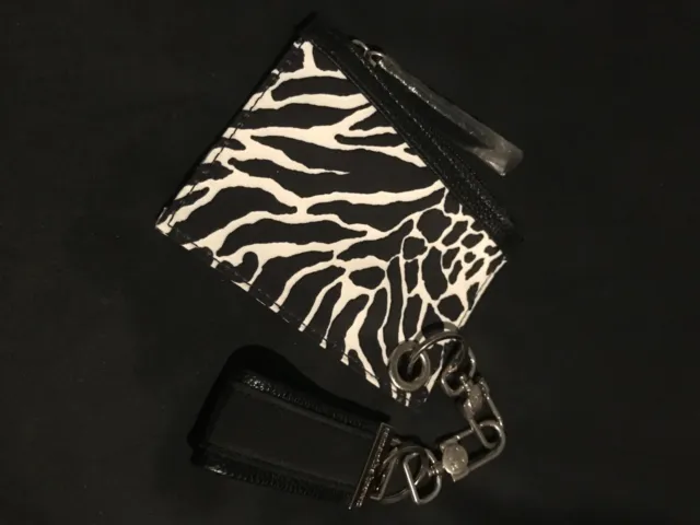 Samantha Brown Zebra-Pattern Coin Wallet and Key Chain NWT