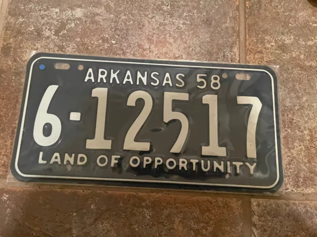 1958 Arkansas  License Plate 6 12517