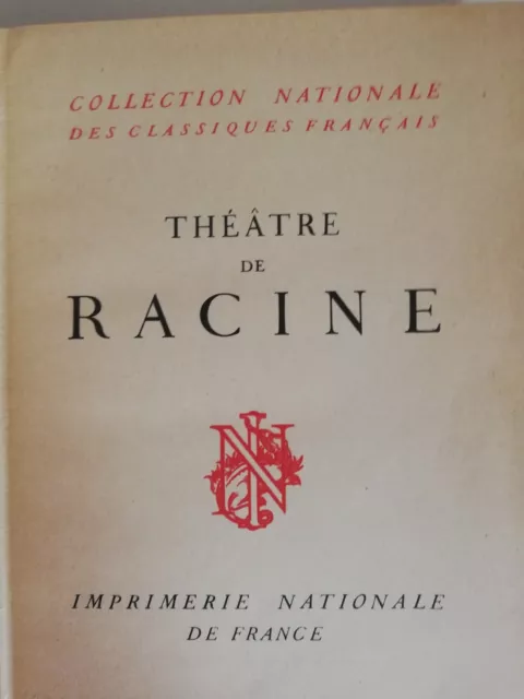 Theatre De Jean Racine Tome V - Imprimerie Nationale De France 1952