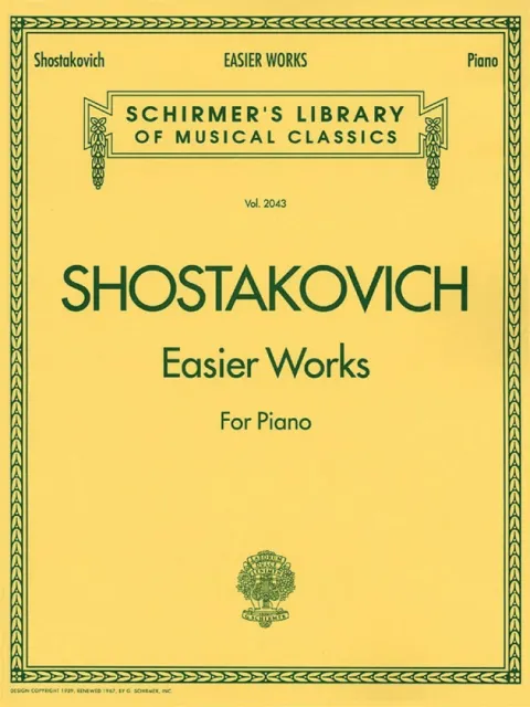 Shostakovich Easier Works - Piano Solo Sheet Music Book NEW 050483452
