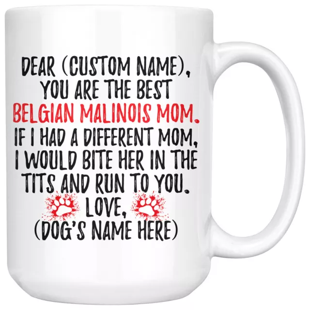 Personalized Belgian Malinois Dog Mom Mug, Malinois Women Gifts, Malinois Owner