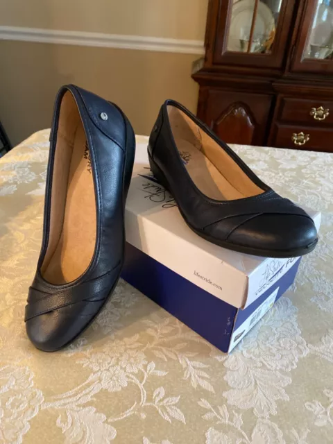 Life Stride Velocity I-Loyal Navy Flats Comfort  Shoes Low Wedge Size  9.5