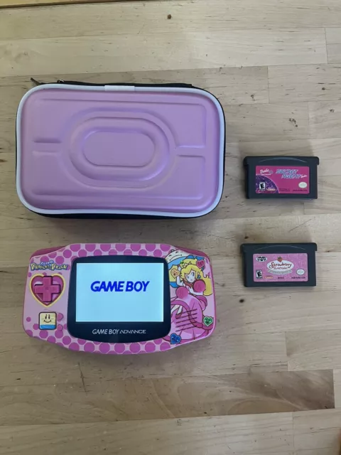 Princess Peach Pink Mario Gameboy Advance Backlit IPS GBA Nintendo V2 Cart pouch