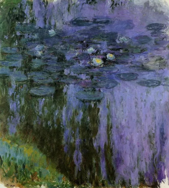 NEW Claude Monet Waterlilies, Print Poster Canvas FREE SHIPPING, Water Lily