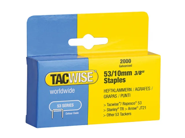 Tacwise 53 Leggeri Graffette 10mm (Tipo JT21 A) (Confezione 2000)