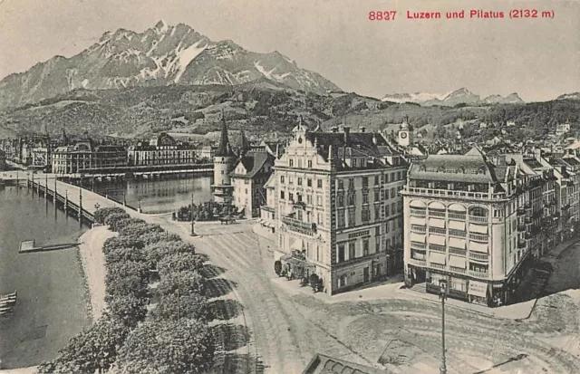 Postcard Luzern Lucerne und Pilatus Switzerland