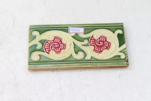 Japan antique art nouveau vintage majolica border tile c1900 Decorative NH4374 9