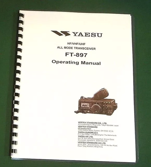 Yaesu FT-897 Instruction Manual -  Premium Card Stock Covers & 32 LB Paper!