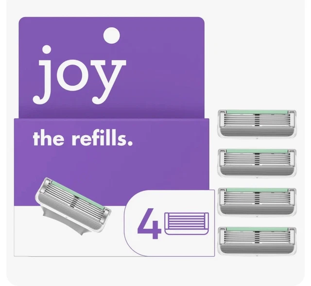 Gillette Joy The Refills 4 cartuchos de afeitar 5 hojas NUEVOS SELLADOS