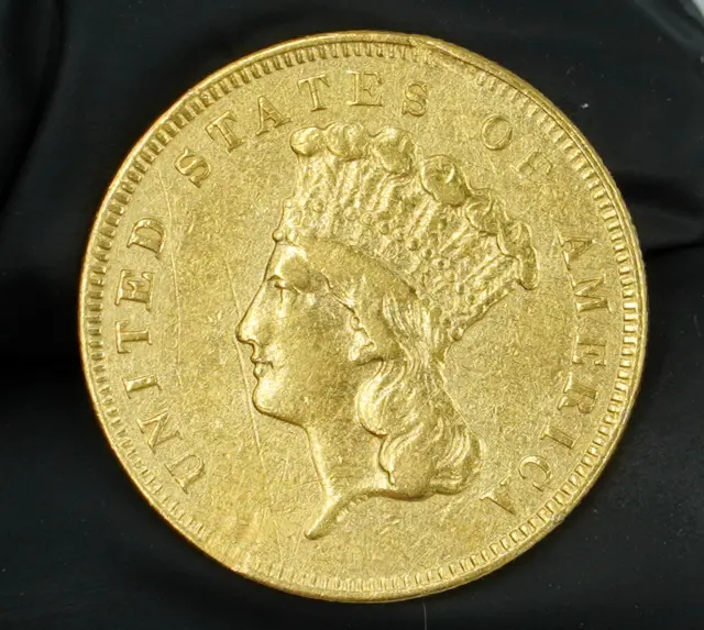 1857-S $3 Gold Indian Princess VF Condition