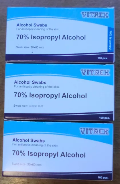 VITREX - Alkohol Tupfer 30x60mm - 3 Packungen je 100 Stück - 2025-04 NEU! ✿ڿڰۣ✿