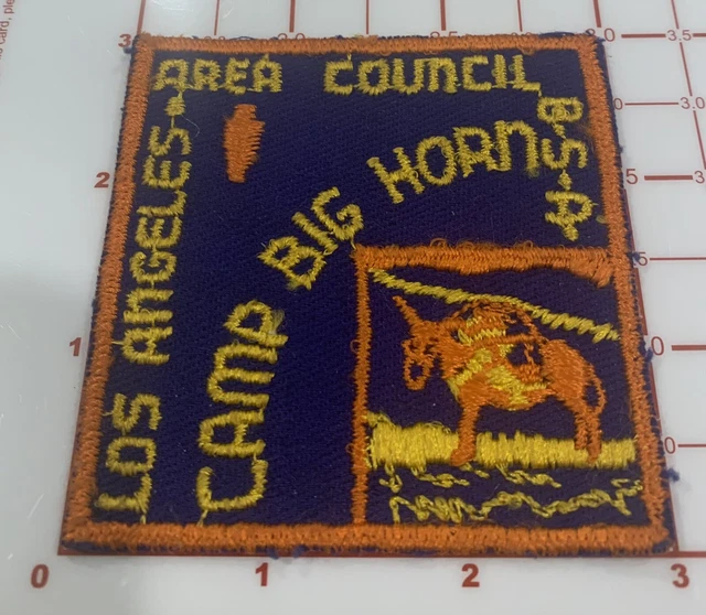 VINTAGE 1950S CAMP BIG HORN Boy Scout PATCH LAAC Los Angeles Area