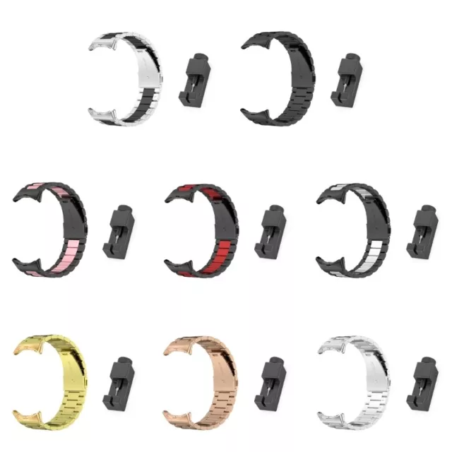 For Pixel Adjustable Stainless Steel Metal Loop-Strap Wristband Watch Bracelet
