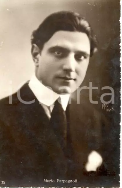 1920 ca CINEMA Mario PARPAGNOLI Ritratto fotografico attore *Cartolina FP NV