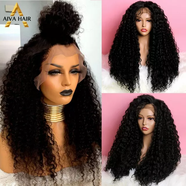 Ombre Afro Kinky Curly Synthetic Lace Front Wigs Heat Resistant Cosplay Wigs