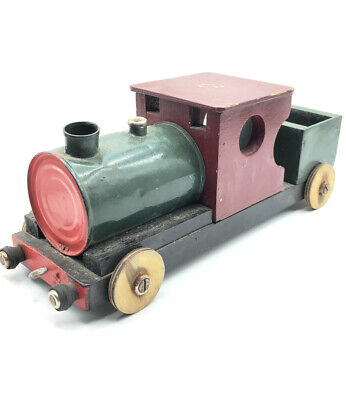 VINTAGE FOLK ART WOOD And TIN TRAIN, Old Toy Train