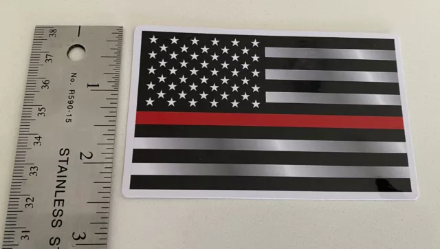 American Flag Thin Red Line USA Flag FIREFIGHTER STICKER FIRE DEPT DECAL BOGO 88 3