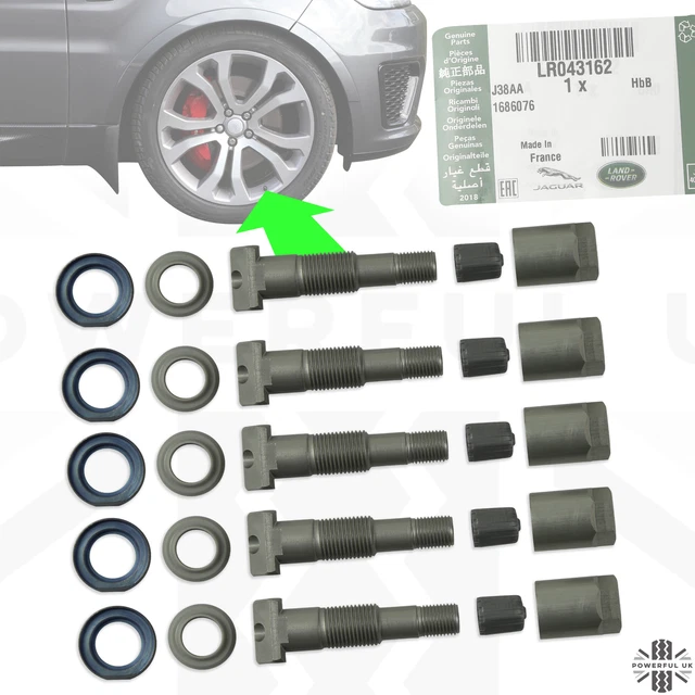 5x Kit Assistenza Monitoraggio Pressione Pneumatici per Freelander 2 Valvole Guarnizione