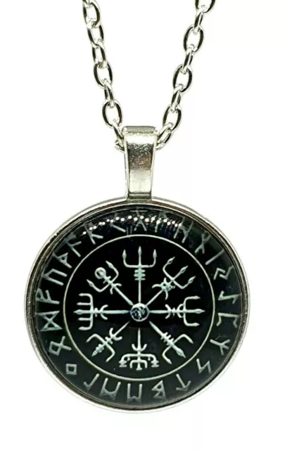 Vegvisir Viking Compass Necklace Pendent Way Finder Nordic Stave Runic Norse 3