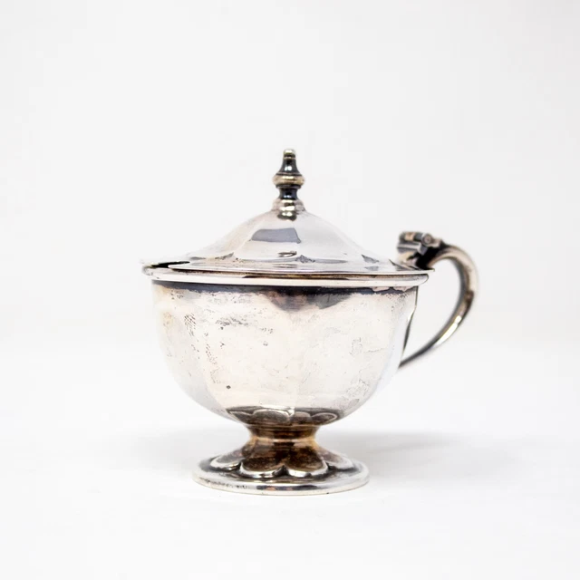 1904 Sheffield British Sterling Silver Mustard Dish Pot - Edward Viners Maker
