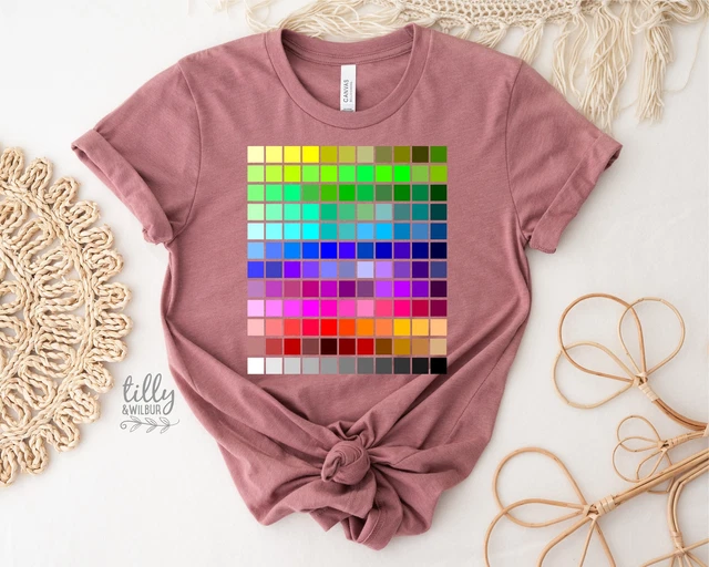 COLOUR CHART TSHIRT, Pantone TShirt, Pantone Colour Chart Print