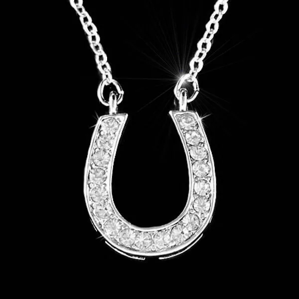 Horse & Western Jewellery Jewelry Ladies Womens  Horseshoe Necklace Silver 3