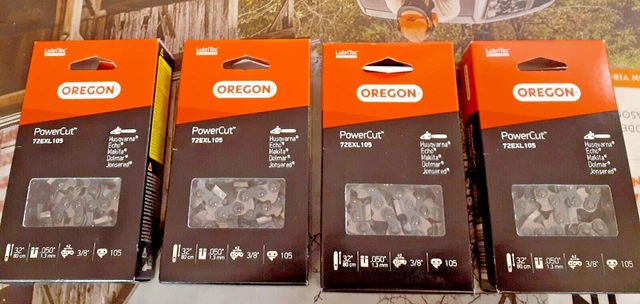 32" 4 Pack Oregon Husqvarna 570 72EXL105 3/8 .050 105 Chisel Chainsaw Chain