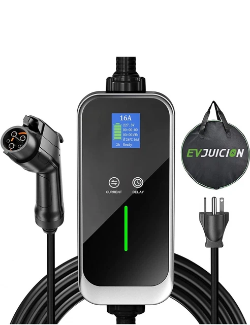 Evjuicion Level 1 EV Charger, 25ft Portable Electric Car Charger, 110V-240V 16A