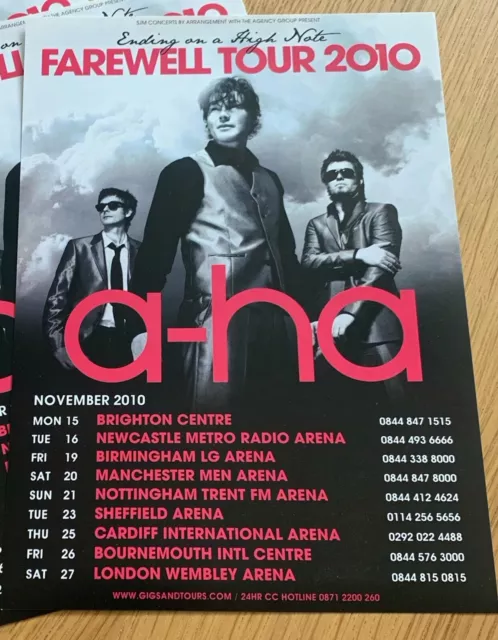 A-HA FAREWELL UK TOUR HANDBILL RARE A5 Size