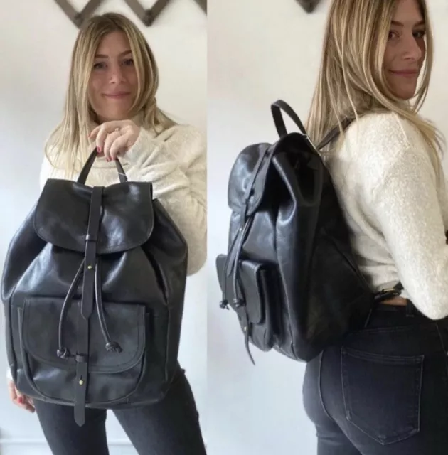 NEW WITH TAGS Madewell Transport Rucksack Large Backpack In Black 150.00 PicClick