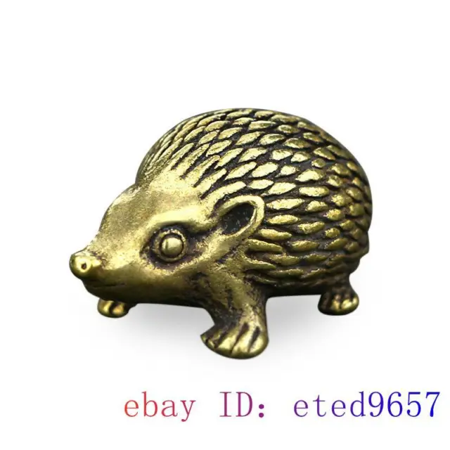 Brass Hedgehog Figurines Gifts DIY Pendant Sculptures Small Ornaments Handmade