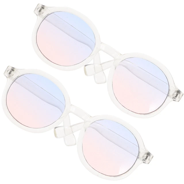 2 Pairs Cat Sunglasses Mini Doll Eyeglasses Costume Accessories