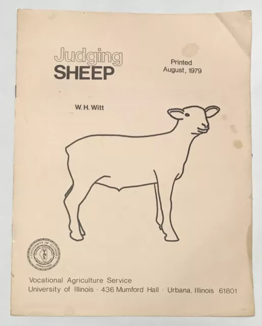 1979 Judging Sheep Guide Booklet Vocational Agriculture Service State Fair 4H