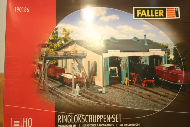 Faller HO 190186 Ringlokschuppen-Set, Bausatz neu in OVP