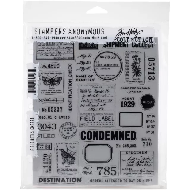 Tim Holtz Stampers Anonymous Cling Stamps - Field Notes