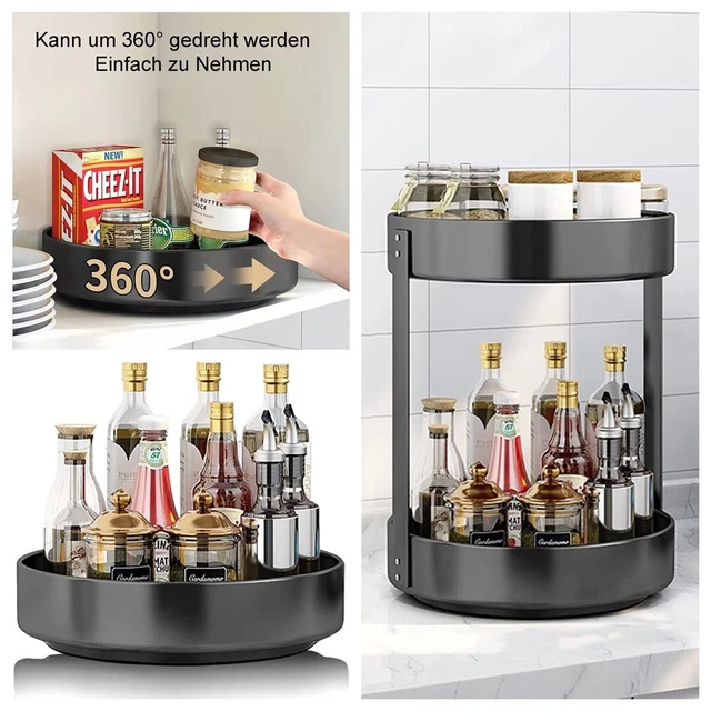 DREHBAR 360° SCHRANK Regal, Edelstahl Gewürzregal Ablage Küche ...