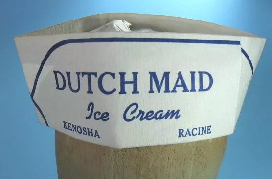 Dutch Maid Ice Cream Kenosha Racine Wisconsin 1958 Paper Cap Hat Un-used