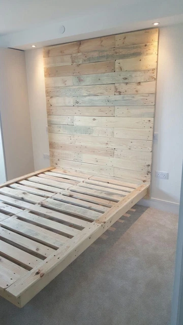 KING SIZE CUSTOM made floating pallet bed frame £516.70 - PicClick UK