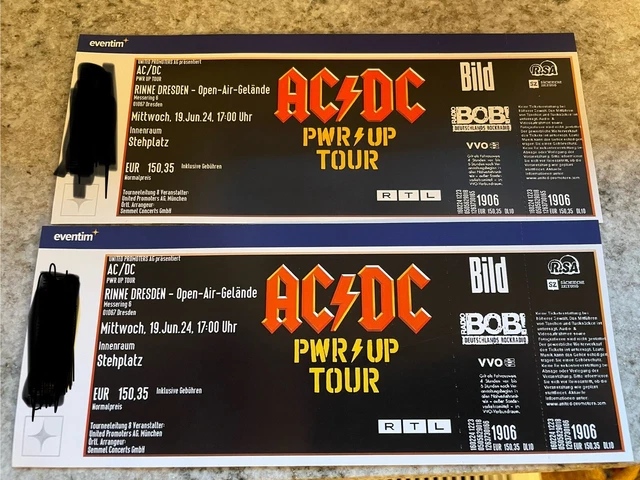 AC/DC TICKETS 2 Stück Dresden Innenraum Stehplatz 19.06.2024 EUR 50,00 ...