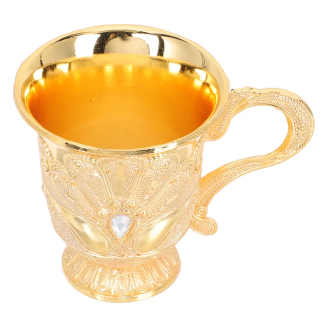 Bicchieri da vino retrò decorazione alla moda calice gotico metallo dorato