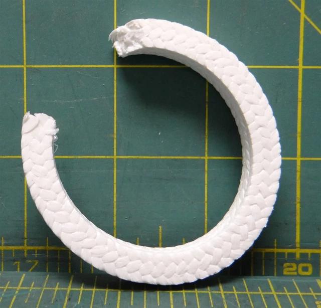 (6) Lattyflon 3206 CE PTFE Braided Packing Rings 2.5"Diameter, 5/16"Width Square
