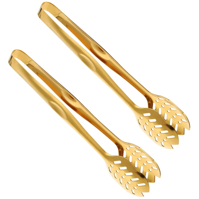 2 Pcs Stainless Tongs Barbecue Tongs Food Tongs Bakery Dessert Food Clip