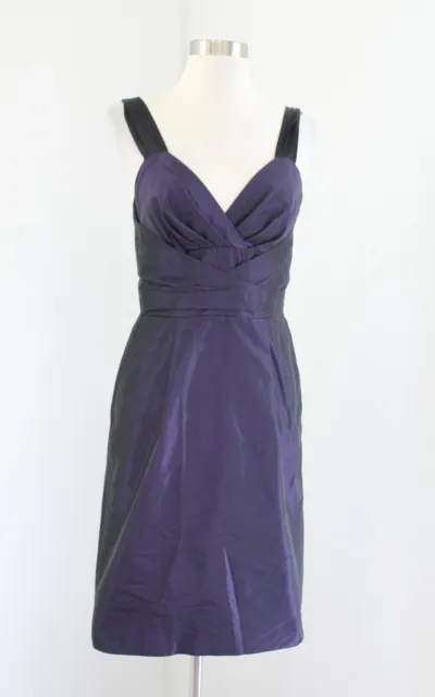 Banana Republic Purple Iridescent Black Trim Sleeveless Cocktail Dress Size 2