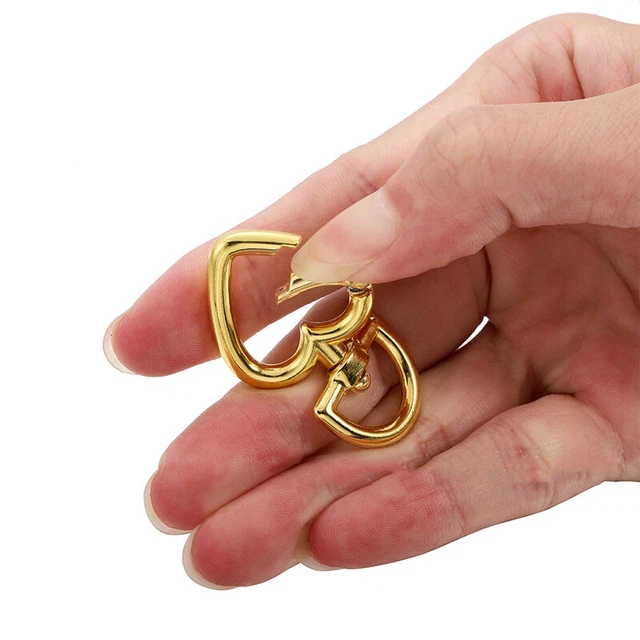 5Pcs Peach Heart Shape Metal Spring Clasp Hooks Carabiner Key Ring Connecto GAIR