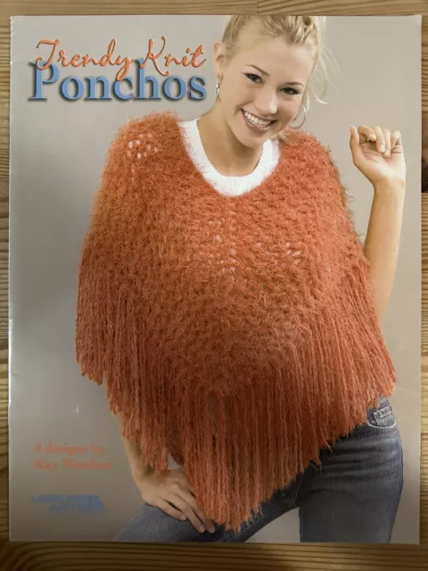 Ponchos de moda 2004 Leisure Arts folleto patrones de tejido ~ 4 diseños