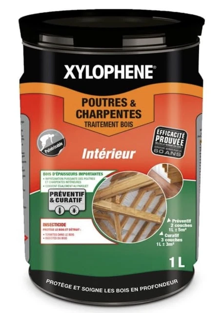 Traitement Xylophène 5L Contre Termites Et Insectes Du Bois Pour Extérieurs