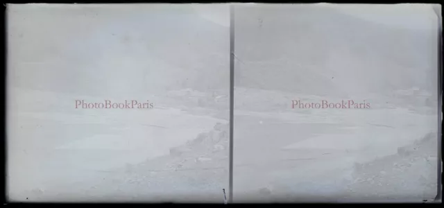 France Paysage c1940 Photo NEGATIVE Plaque de verre Stereo Vintage V21T9n9